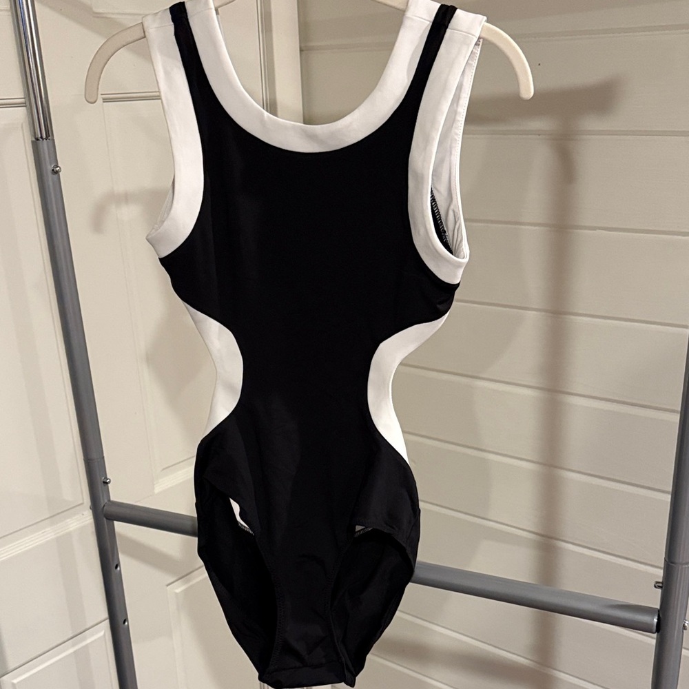 STAUD Black and White One Piece Swimsuit